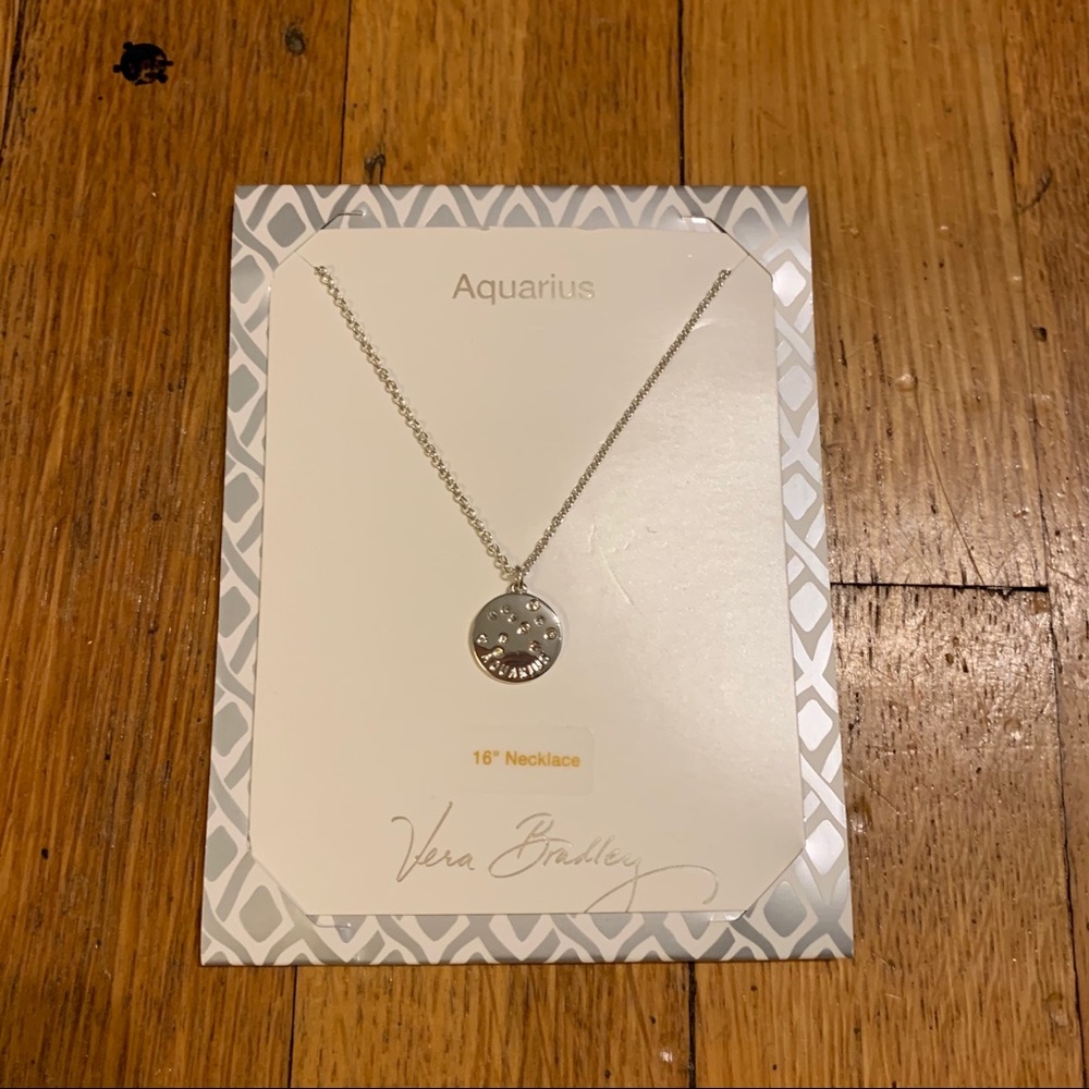 NWT Vera Bradley Silver Aquarius Zodiac Constellation Necklace 16”